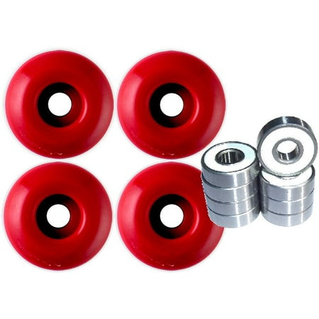 - Blank Skateboard Wheels With ABEC 9 Bearings 50mm Red