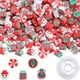 thumbnail image 1 of 1 caja con más de 250 piezas de kit para hacer pulseras navideñas, kit de cuentas de arcilla de 10 mm, lindos discos planos de polímero navideños, vinilo, cuentas espaciadoras sueltas a granel, 1 of 5