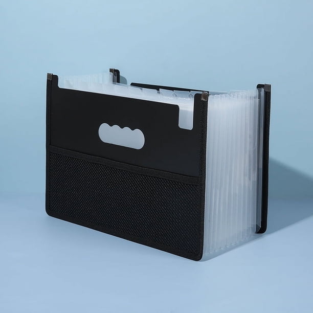 Nvzi Organizador de archivos en acordeón, carpeta expandible con 25 bolsillos, soporte para documentos tamaño carta A4, color negro