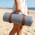 thumbnail image 4 of Oversized Roll-Up Picnic Blanket 59"x78", 3-Layer Thick Waterproof Sandproof Beach Mat with Leather Handle, Large Outdoor Camping Blanket for 4-6 People, Family Parties, 4 of 6