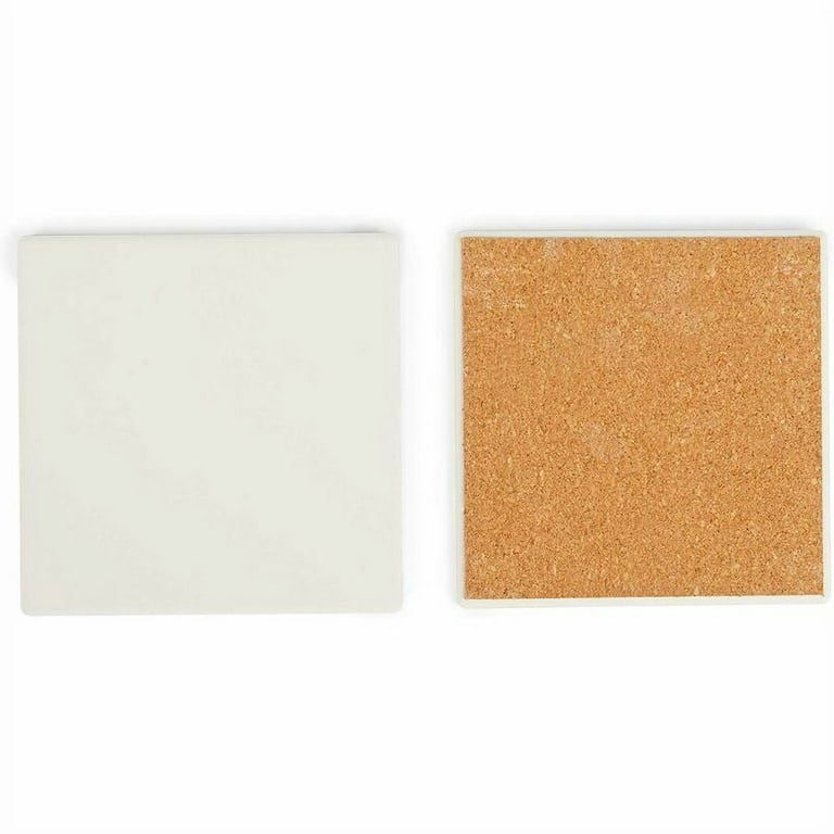 Bright Creations 12 Pack Blank Ceramic Tiles for Crafts, DIY Coasters, Unglazed (White, 4.25 in)
