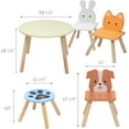 thumbnail image 4 of Kids Wooden Animal Table & Chair Set w 3 Seats (Puppy Kitten & Bunny) & Adult Stool for Arts Crafts, Dining, Pretend Play- Playroom Furniture for Home, Daycare, Classrooms for Toddlers - Big Children, 4 of 5