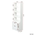 thumbnail image 6 of 58'' Tall Nightstand with 4-Tier Shelves and 2 Storage Drawers, Night Stand with Bookshelf, End Side Table for Bedroom, Hallway, Office, White, 6 of 9