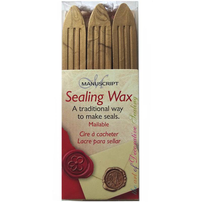 Traditional Sealing Wax Sticks W/wicks 3/pkggold