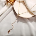 thumbnail image 3 of Guodhu Silver Plated Rosary Bead Cross Y Necklace Chain for Women, 3 of 6