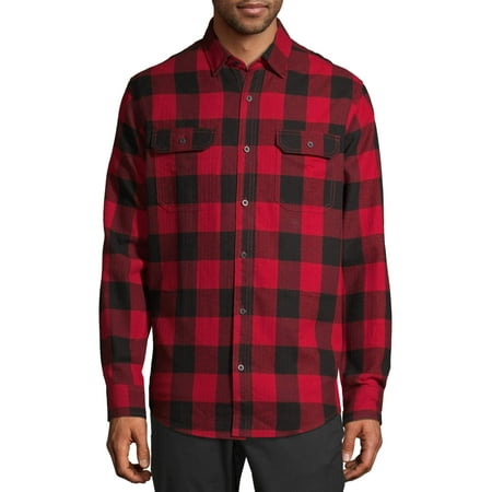 George Men's and Big Men's Buffalo Plaid Super Soft Flannel Shirt, Up to 5XLT