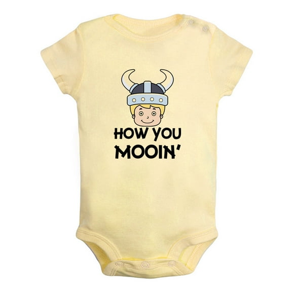 iDzn How You Mooing Funny Rompers For Babies, Newborn Baby Unisex Bodysuits, Infant Jumpsuits, Toddler 0-24 Months Kids One-Piece Oufits