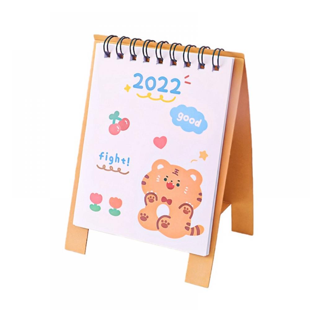 Mini Portable Desk Calendars 2022, Minimalist 5.5" x 3.7" Standing Flip Desktop Calendar with