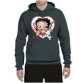 thumbnail image 2 of Wild Bobby, Betty Boop Heart Blowing Kiss Dog Betty Boop Unisex Hoodie Sweatshirt, Charcoal, Large, 2 of 5