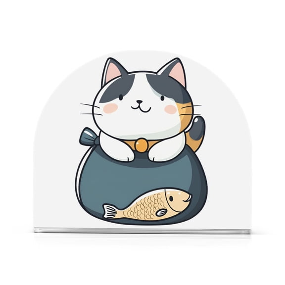 Yayeee Napkin Holder for Table Kitchen Paper Tissue Organization, Blue Cute Cat