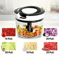 thumbnail image 3 of Manual Food Chopper – Pull String Vegetable Cutter & Garlic Mincer with Spiral & Ribbon Blades, 900ml Container, BPA-Free, 3 of 5