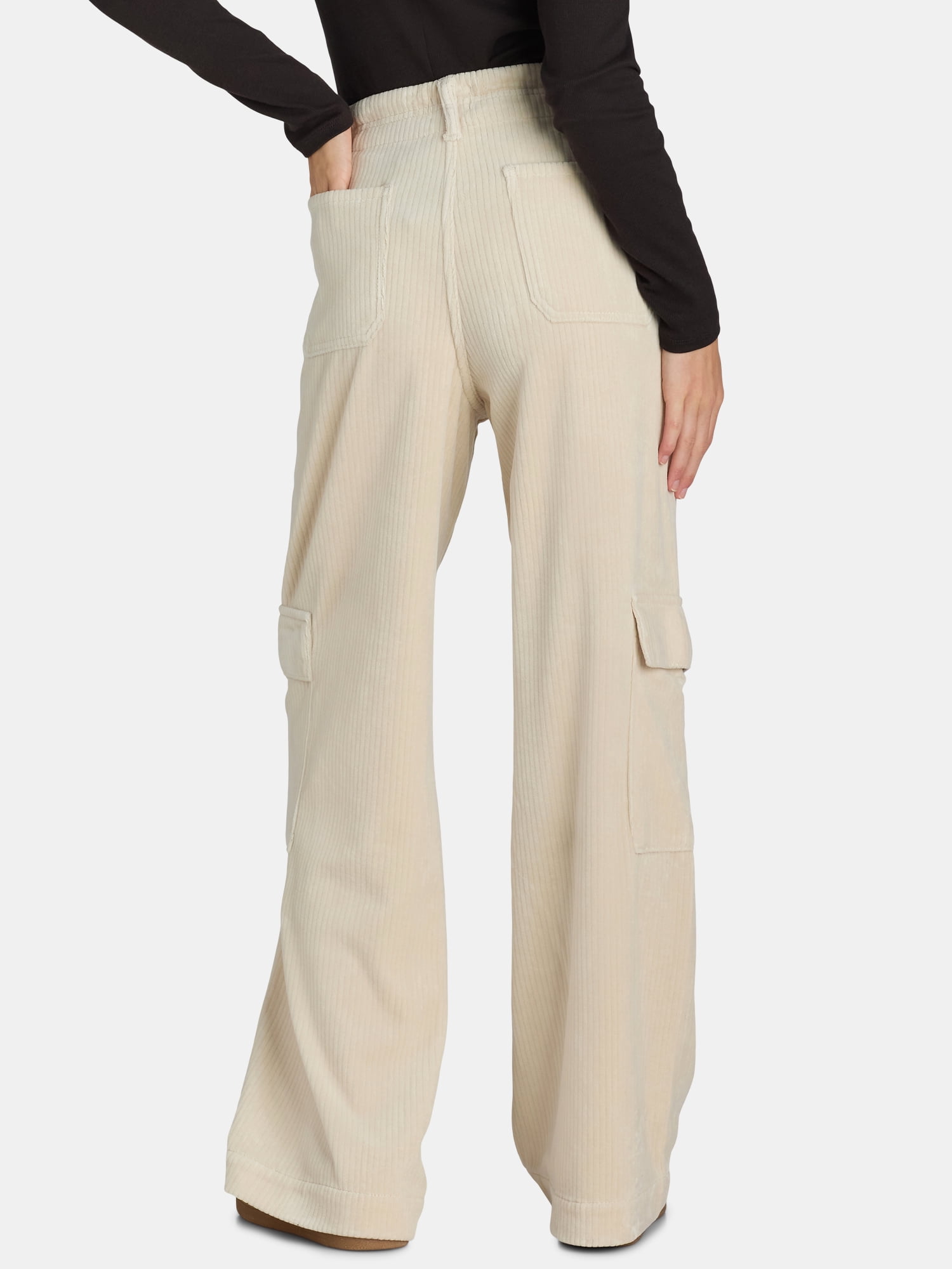 Time and Tru Womens Knit Cargo Mid Rise Pants, 31" Inseam, Sizes XS-XXXL