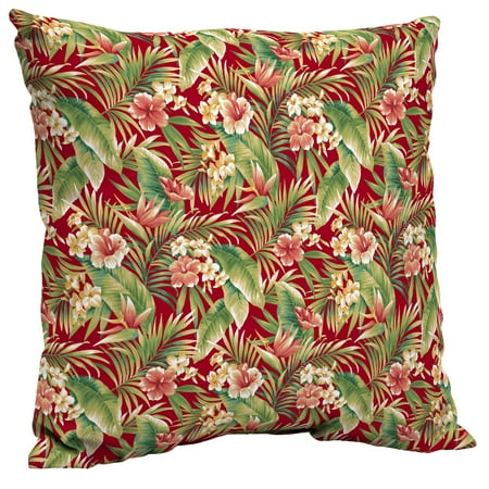 Mainstays Red Tropical 21 Outdoor Patio Dining Seat Pillow Back