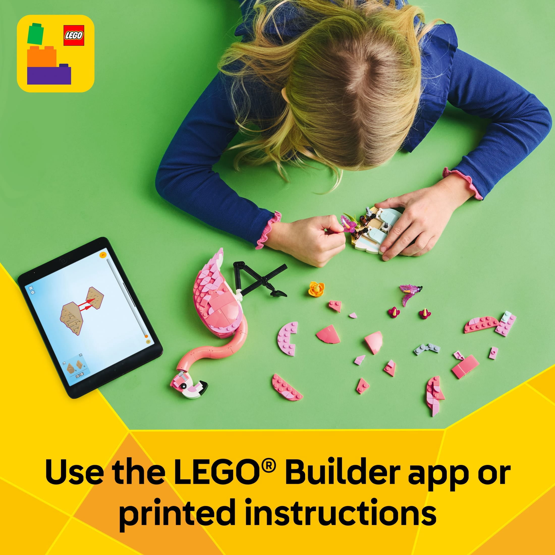 LEGO Creator 3 in 1 Wild Animals: Pink Flamingo Animal Building Toy for Girls & Boys, 8+ - Building Set W/ 3 Building Options, Pink Flamingo, Cockatoo, or Axolotl - Gift for Birthdays - 31170