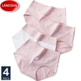thumbnail image 2 of Bragas de talla grande de M-5XL para mujer, ropa interior adelgazante de cintura alta de algodón, sin costuras, lencería transpirable para mujer, 4 Uds. Tan Jianjun unisex, 2 of 2