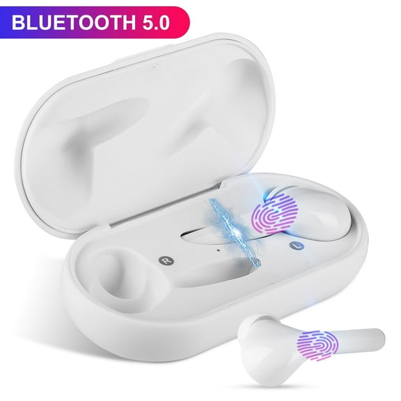 EEEkit Wireless Earbuds, Bluetooth Headphones 5.0 True Wireless Sports Earphones Built-in Mic, Smart Touch in Ear Stereo Headset with Charging Case Fit for for iPhone, Android, Black