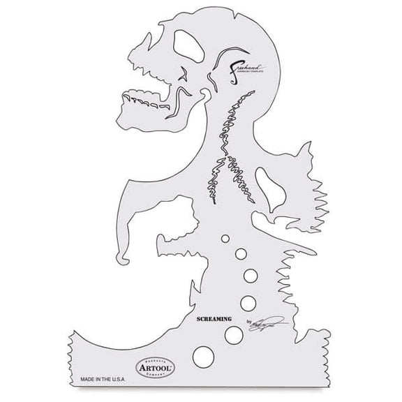 Iwata Artool Freehand Template - Skull Master The Screaming