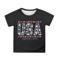 thumbnail image 3 of 250 Anniversary Usa Shirt Summer Tops Graphic Tees for Girls Stylish Printed Short Sleeve Round Neck Comfortable Casual Daily Everyday Wear Black, 3 of 5