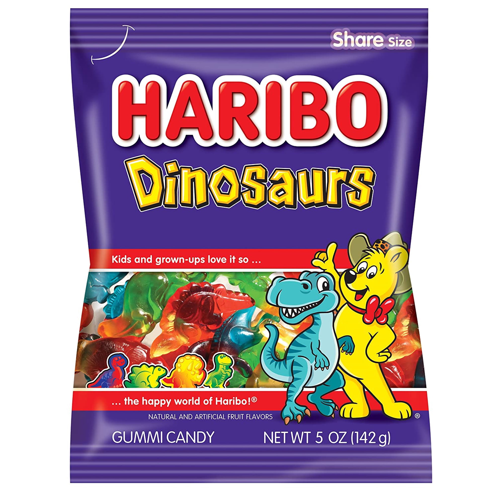 Haribo Dinosaurs Gummi Candy – 12 Pack, 5 oz Bags, Fruity Dino-Shaped Chewy Gummies
