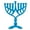 Blue, variant on Ner Mitzvah, 7.5" Standard Size, Colored Geometric Hannukah Candle Menorah - Pink Color