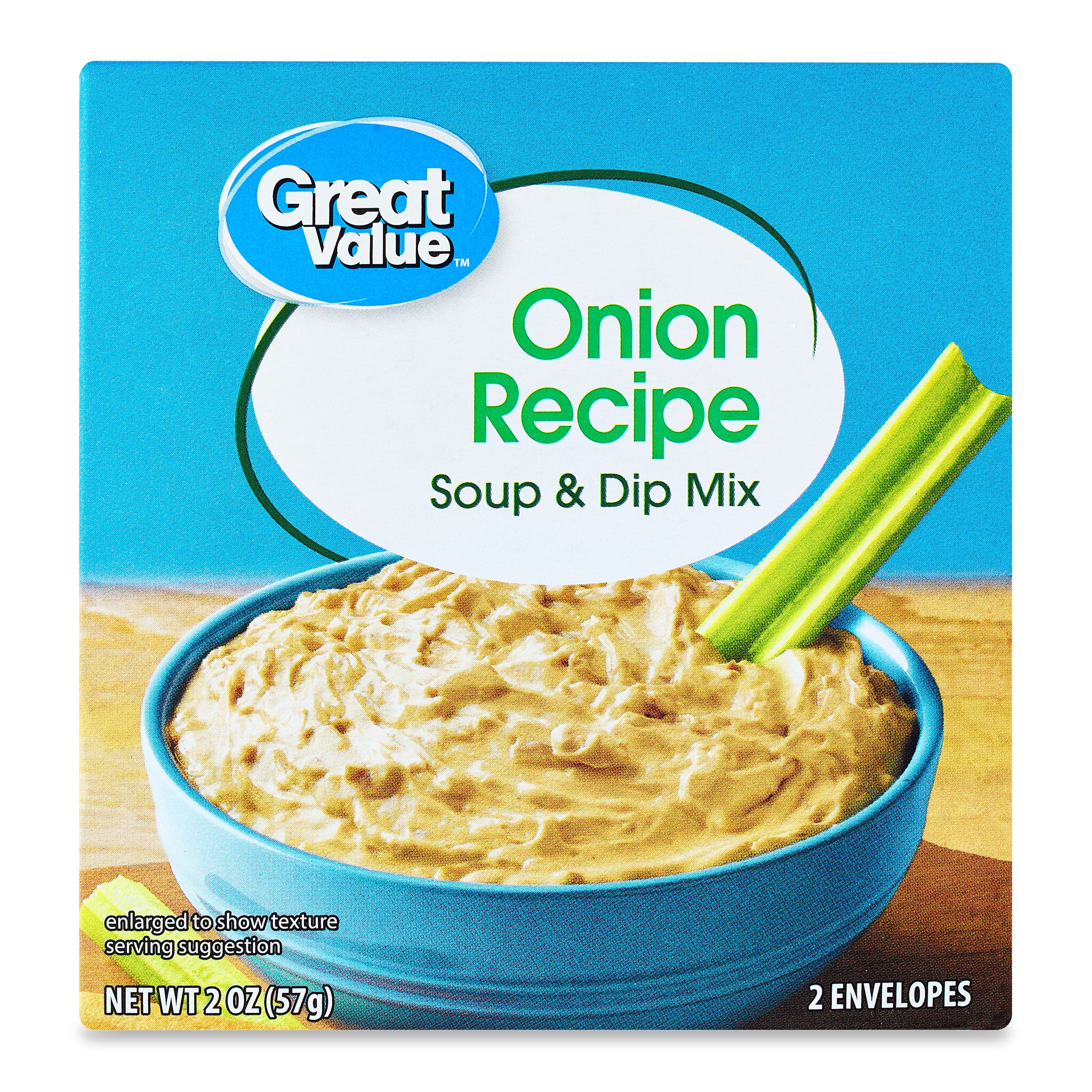 (6 pack) Great Value Onion Recipe Soup & Dip Mix, 2 oz, Shelf-Stable