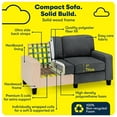 thumbnail image 4 of Pemberly Row 61" Track Arm Sofa Loveseat with Removable Covers Charcoal, 4 of 15