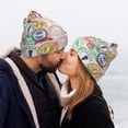 thumbnail image 5 of Lsque Travel Stamp Pattern Knitted Beanie, Unisex Winter Hat, Knit Hat Winter Beanies Thick Fisherman Beanies Cuffed Plain Skull Caps, 5 of 6