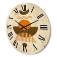 thumbnail image 3 of Designart 'Abstract Moon and Sun In Earth Tones' Modern Wood Wall Clock, 3 of 5