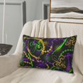 thumbnail image 5 of Rateoe Neon Mardi Gras Pattern Pillow Covers with Invisible Zipper(Pillows are not Included) Standard Pillowcases-16"x24", 5 of 6