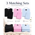 thumbnail image 6 of dELiA*s Girls Thermal Underwear Set Waffle Knit Shirt and Long Johns (2T-16), Black/Pink/Light Blue, 6 of 7