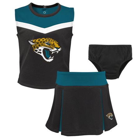 Jacksonville Jaguars Girls Preschool Two-Piece Spirit Cheer Cheerleader Set With Bloomers - Black