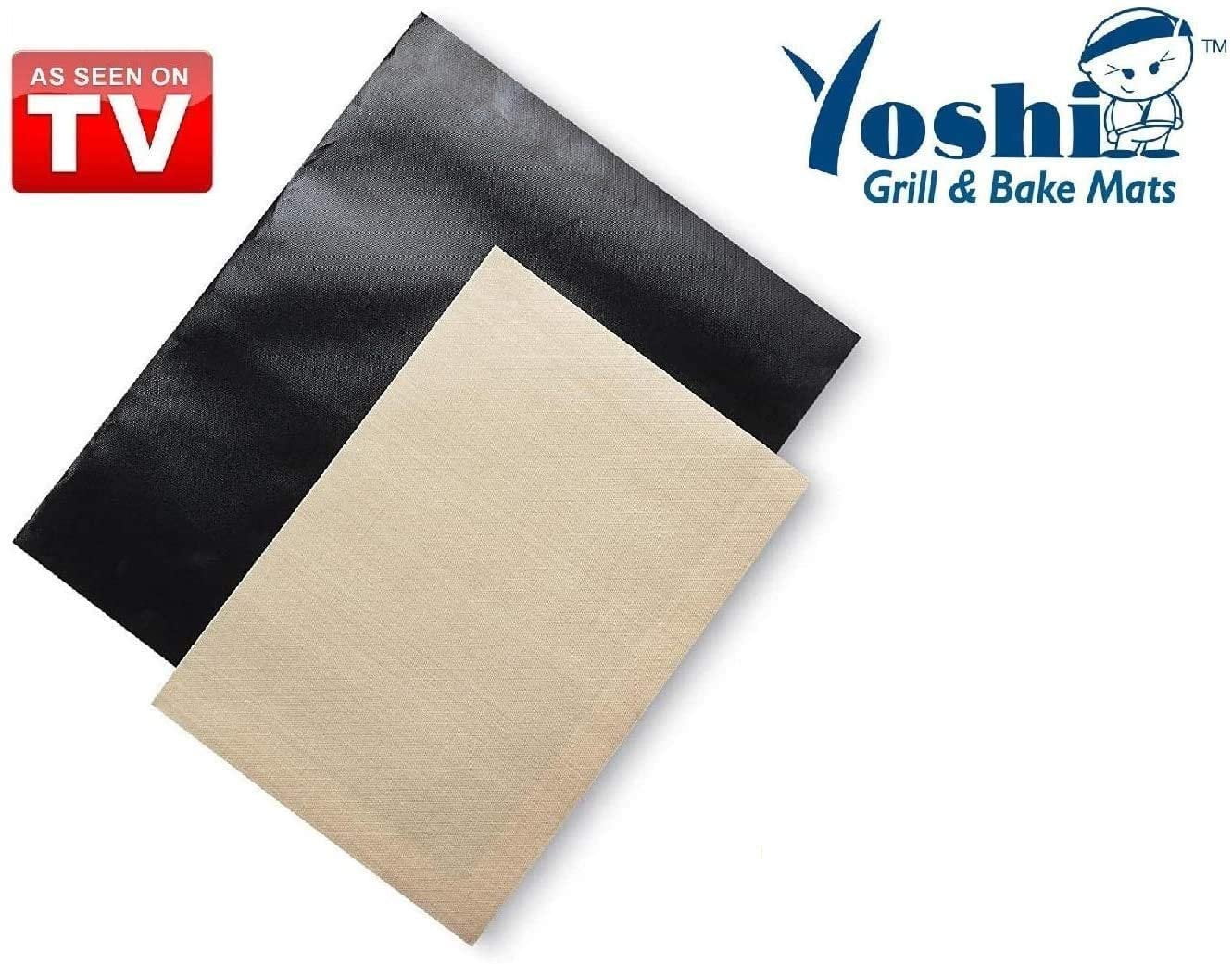 rotary serve Strong wind as seen on tv yoshi grill & bake mat, 3 pack | two (2) black grill mats  15.75" x 13" and one (1) beige 13.25" x 9.25" - Walmart.com