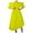 Yellow, variant on Party Dress for Women, Solid Color Plus Size Fashion Round Neck Double Ruffle Sleeve Big Hem Dress Hot Pink 3XL