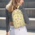 thumbnail image 5 of Bingfone Frog Bee Print Canvas College Laptop Backpack, Large Capacity Lightweight College Bookbag Casual Daypack, 5 of 5