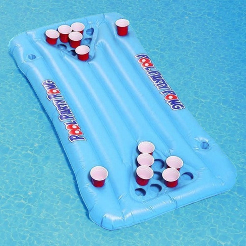 Beer Pong Pool Float Inflatable Floating Beer Pong Table Party Pool Lounge Raft for Men Women