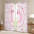 thumbnail image 2 of Manfei Pink Heart Bow Curtains Pack of 2 (42x84 Each) For Girls,Letter D Personalized Initial Curtains Blackout For Kids, 2 of 7
