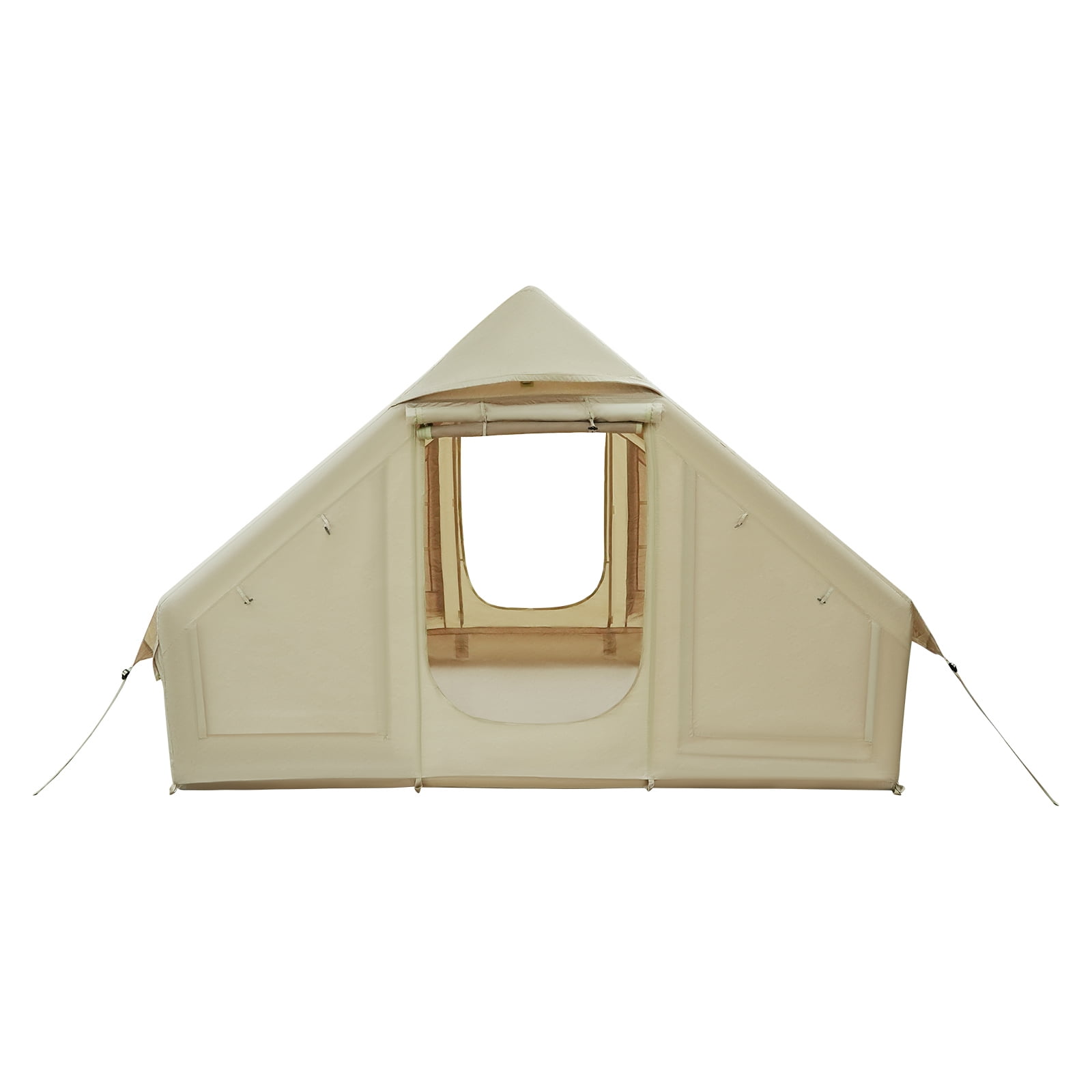 ToppiJoy Outdoor Portable Inflatable Camping Tent for 3-4 Persons Glamping Tents Easy Set up Waterproof Beige Canvas for Outdoor Camping
