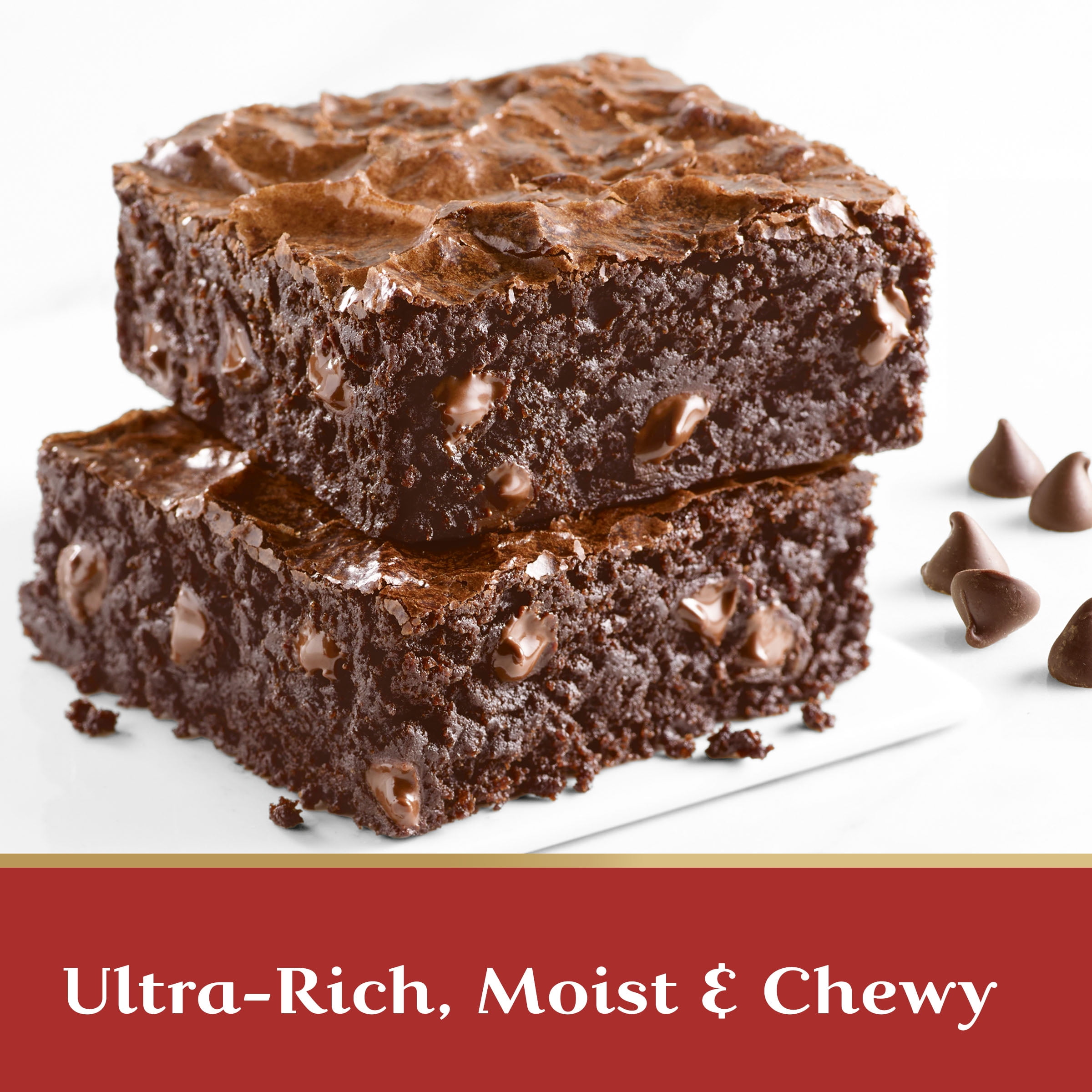 GHIRARDELLI Gluten Free Double Chocolate Brownie Mix, Gluten Free Baking Mix, Includes Chocolate Chips, 18 oz Box