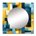 thumbnail image 2 of Designart "Harmony In Yellow And Blue Geometric Blocks" 0 Square Mirror For Wall Decor - Large Green Square Printed Wall Mirror Art - Square Modern Mirror - Wall Mounted Square Large Mirror, 2 of 5
