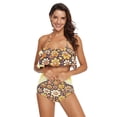 thumbnail image 2 of Ckdifva Yellow Flowers on Yellow Womens High Waisted Bikini Set Two Piece Swimsuit Bathing Suits, 2 of 5