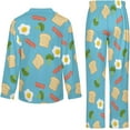 thumbnail image 6 of Top-kevin Womens Pajamas Set Breakfast Foods Soft Long Sleeve Sleepwear Button Down Sets, 6 of 6