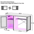 thumbnail image 7 of 55-75 Gallon Fish Tank Stand with Power Outlets & LED Light, Reversible Heavy Duty Metal Aquarium Stand with Cabinet for Fish Tank Accessories Storage, Turtle/Reptile Terrariums, White, 7 of 7