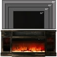 thumbnail image 6 of DreamCurship Fireplace TV Stand for TVs up to 80", Farmhouse TV Stand with Electric Fireplace, Glass Door Entertainment Center with Led Light, Media Console Table for Living Room, Oak, 6 of 7