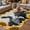 Grey, variant on Sunflower Cows Outdoor Rug for Patio/Deck/Porch, Non-Slip Large Area Rug 4 x 6 Ft, Farmhouse Floral Watercolor Botanical Plaid Indoor Outdoor Rugs Washable Area Rugs, Camping Rug Carpet Runner