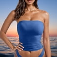 thumbnail image 4 of POROPL Womens Tube Top Long Seamless Padded Tops(Blue,1 Pack,Size S-XL), 4 of 4
