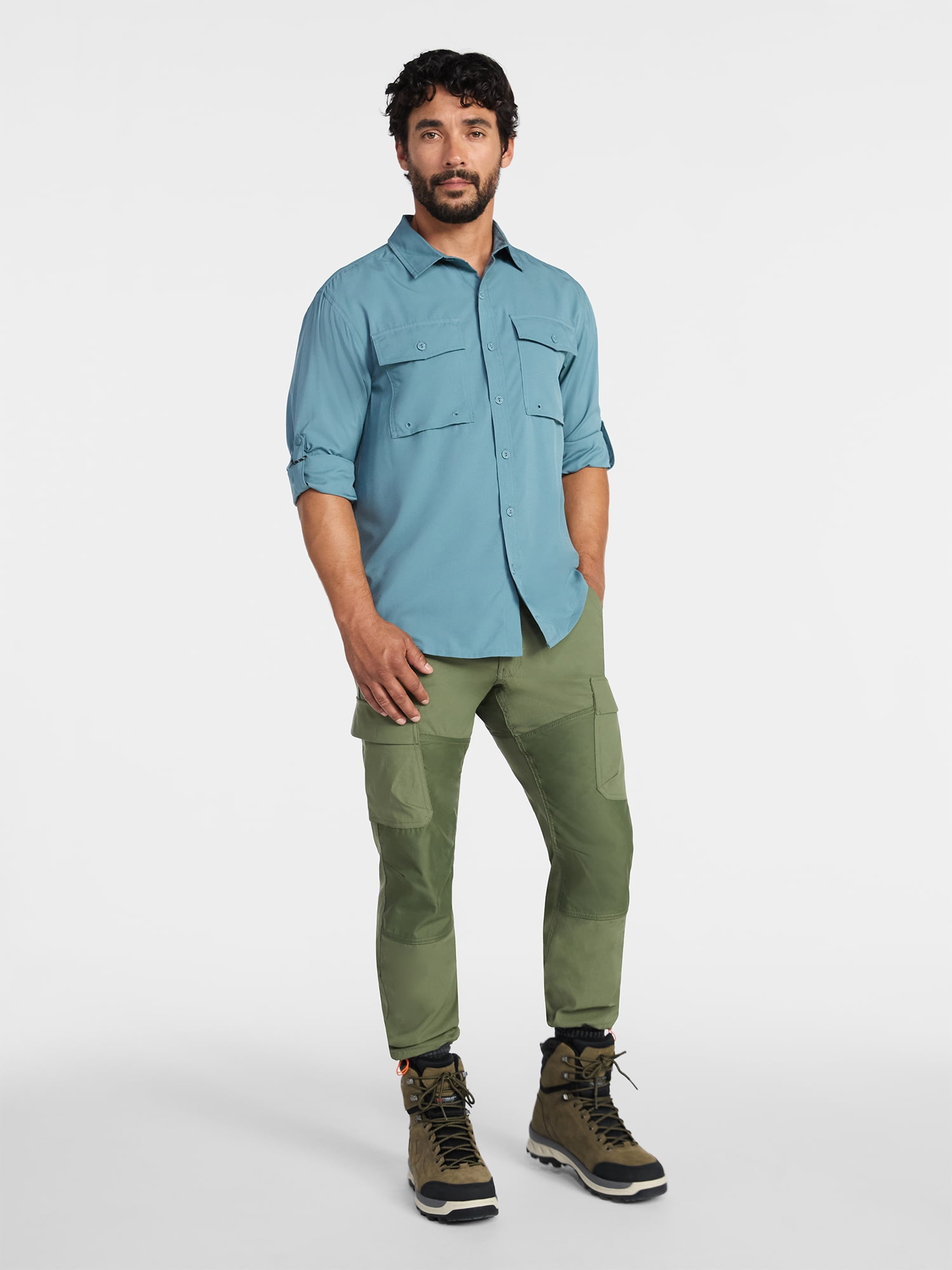 Ozark Trail Men's and Big Men's Upstream Shirt with Long Sleeves, Sizes S-3XL