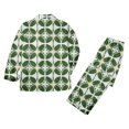 thumbnail image 4 of Womens Pajama Outfits All Printed Long Sleeve Tops with Matching Pants Lightweight Relaxed Fit for Casual Wear Green,L, 4 of 4