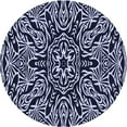 thumbnail image 1 of Ahgly Company Machine Washable Indoor Round Transitional Night Blue Area Rugs, 5' Round, 1 of 7