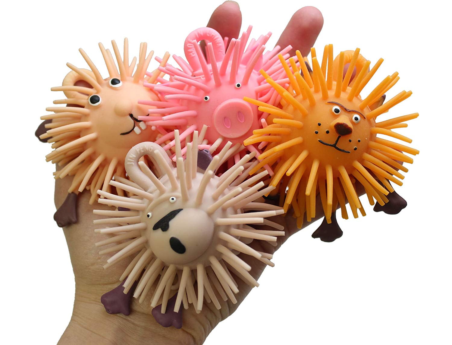 Adorable Mini Animal Puffer Balls - Lion, Pig, Rabbit, Monkey - Sensory ...