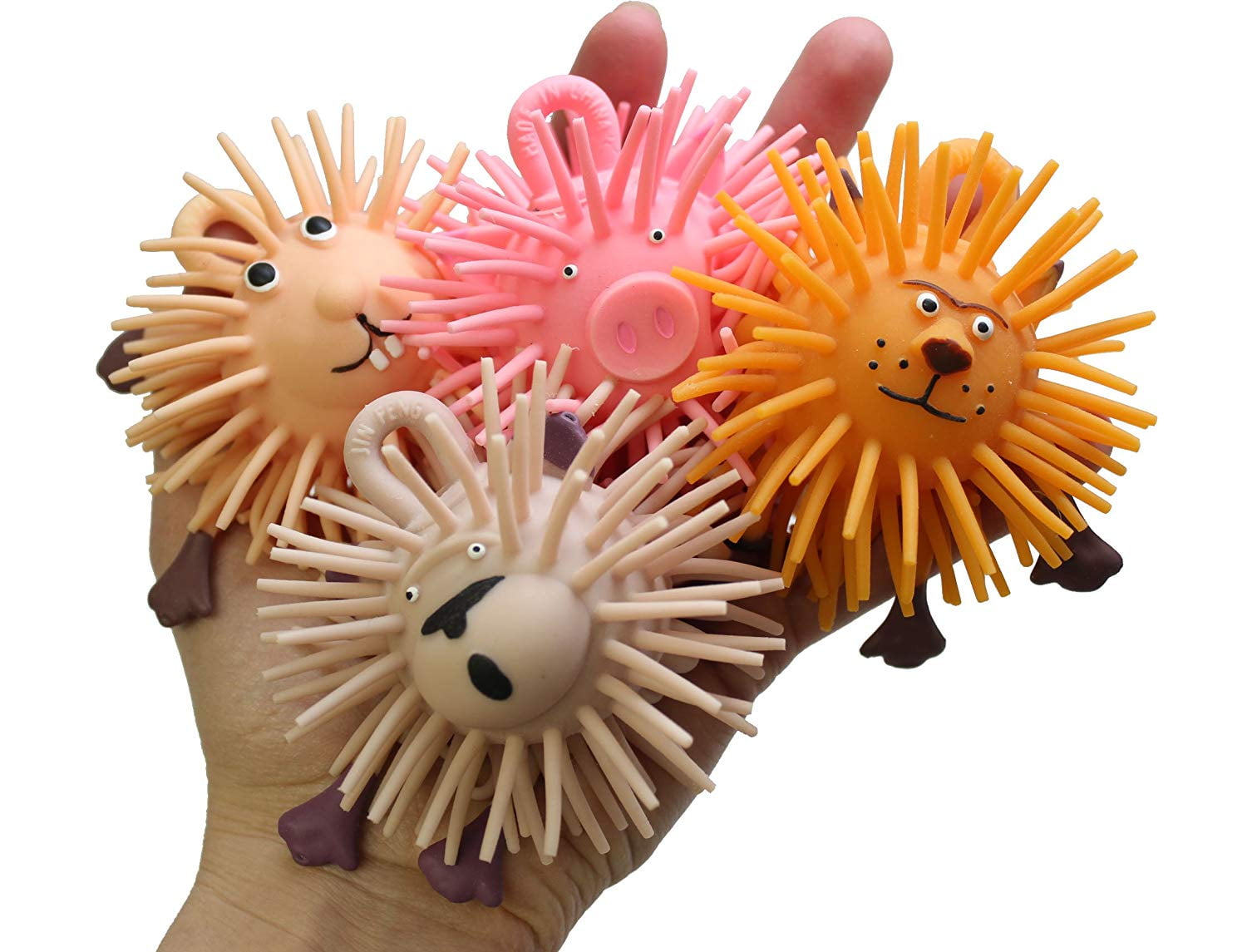 Adorable Mini Animal Puffer Balls Lion, Pig, Rabbit, Monkey Sensory